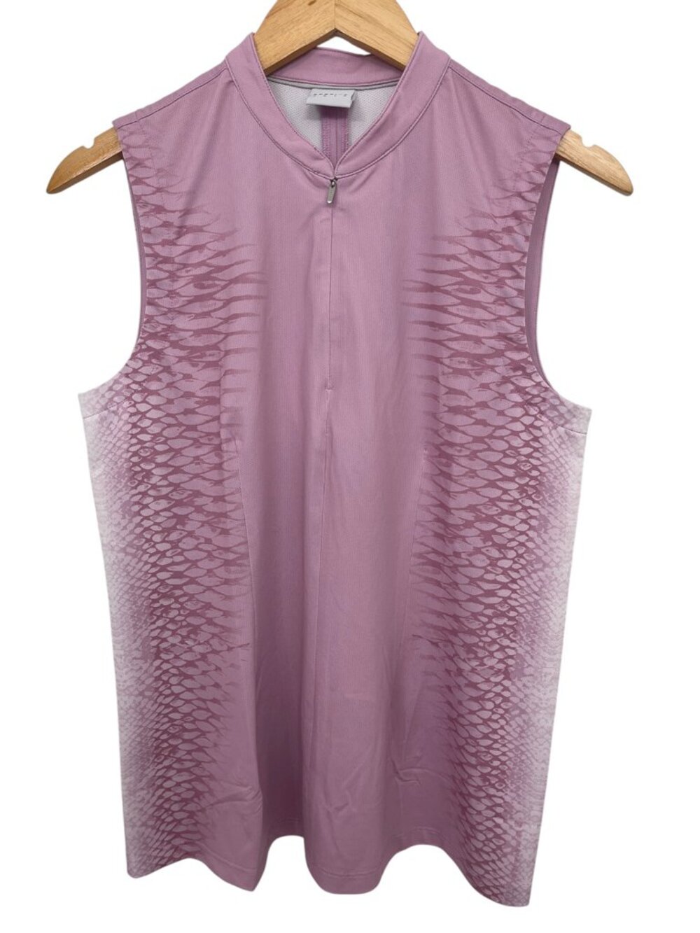 Dunning Golf Women’s Sleeveless Golf Polo Mauve Print Medium NWT
